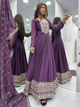 Georgette Embroidery Sequence Gown