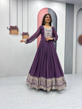 Georgette Embroidery Sequence Gown