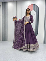 Georgette Embroidery Sequence Gown