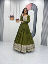 Georgette Embroidery Sequence Gown