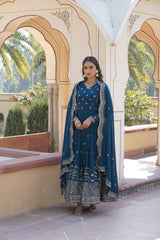 Full Flair Anarkali Gown With Embroidered Dupatta