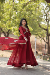 PREMIUM READYMADE ALIA CUT GOWN WITH DUPATTA SET