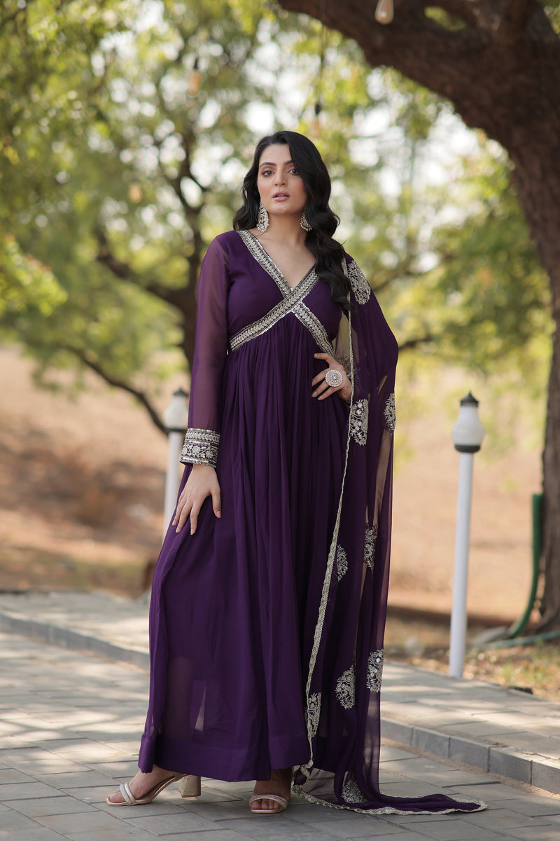 PREMIUM READYMADE ALIA CUT GOWN WITH DUPATTA SET