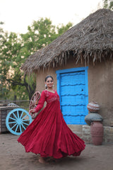 Maroon Color Navratri Gown