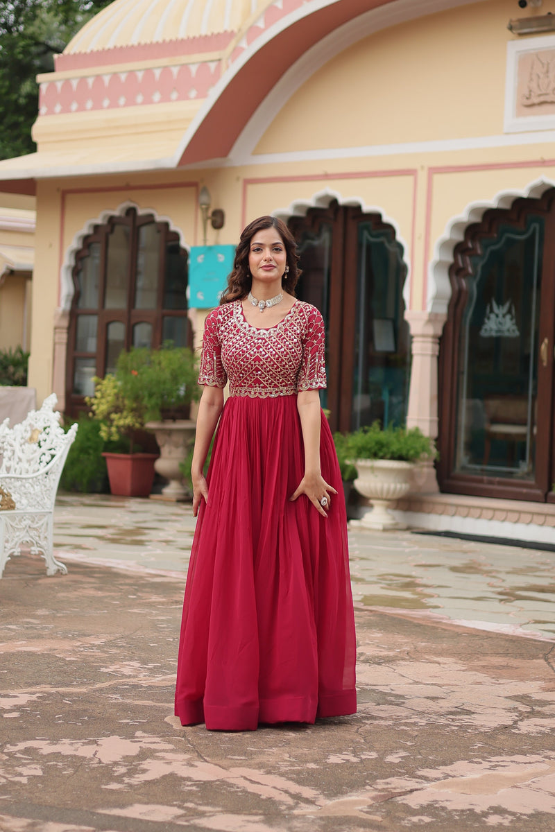 Embroidery Zari Work Long Gown