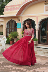 Embroidery Zari Work Long Gown